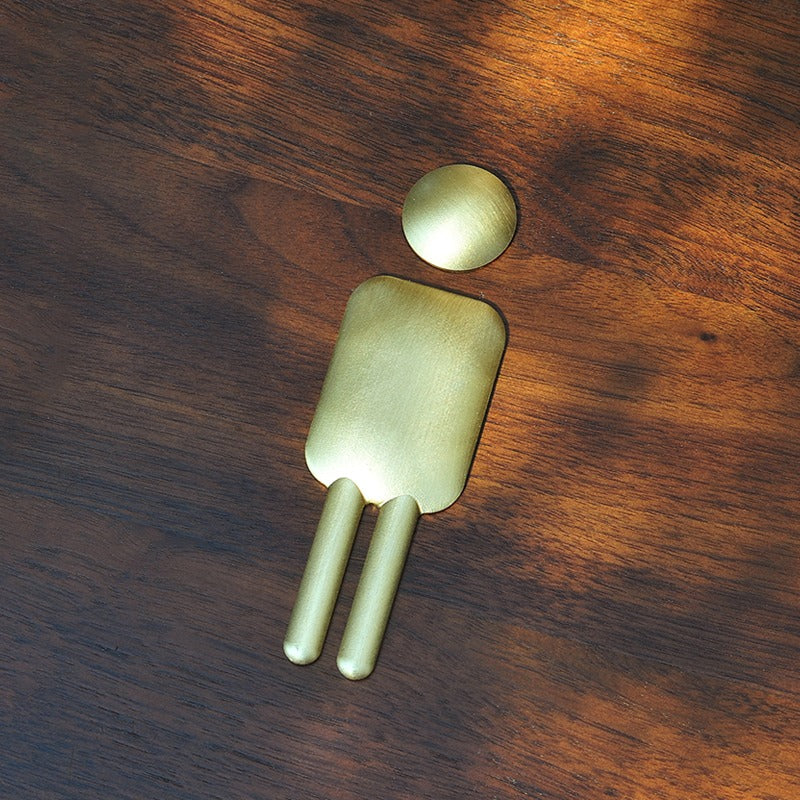 Sculpted Toilet Icon|Brass - Sleek Design