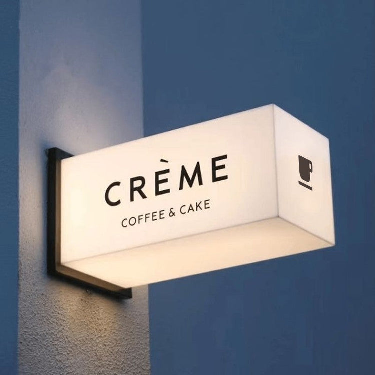 Custom acrylic LED light box for café storefront by SignEdge