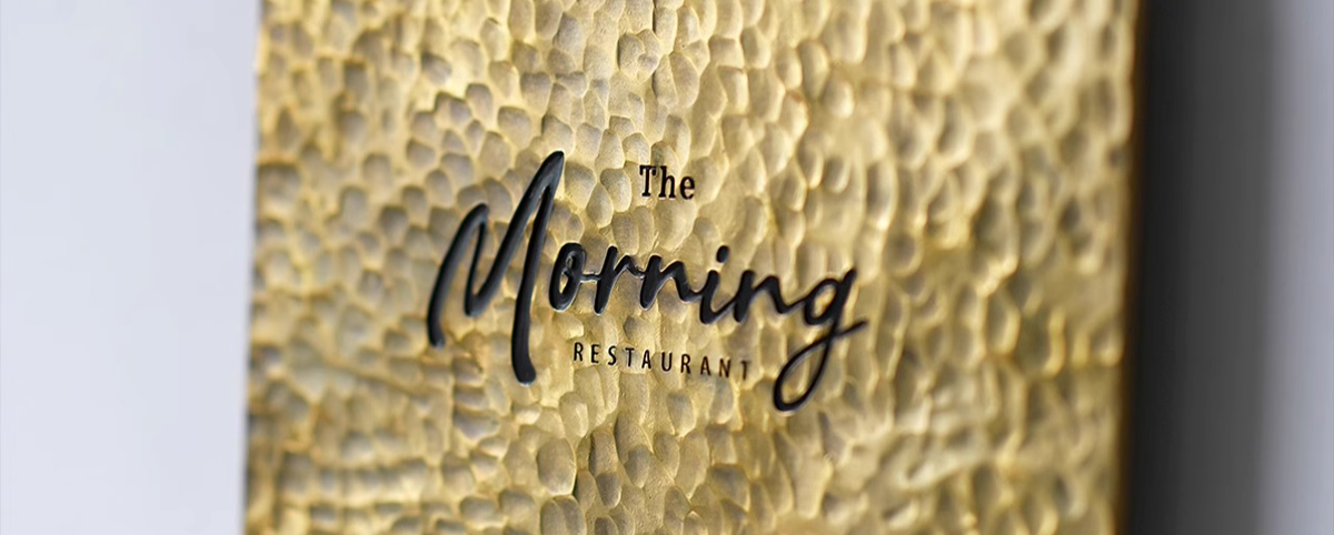 Custom Hammered Brass Sign – Etched or Cut-Out Logo Business Plaque