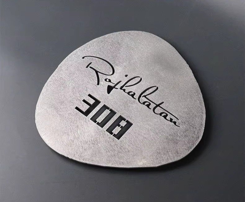 Custom Hammered Aluminum Business Sign – Modern Etched Plaque for Storefront, Studio, or Café