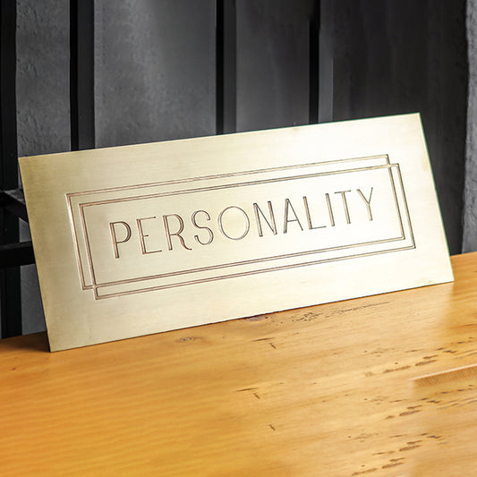 Minimalist Etched Brass Plaque for Personal or Business Identity
