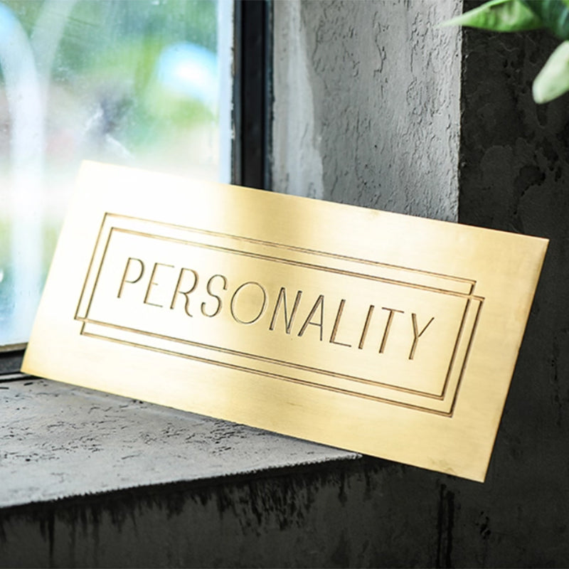 Minimalist Etched Brass Plaque for Personal or Business Identity