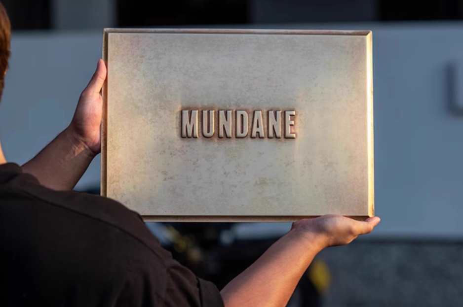 Custom Antique Brass Door Sign – 3D Relief Boutique Nameplate for Business or Home