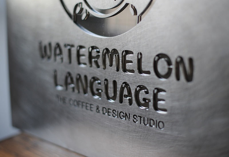 Custom Stainless Steel Factory Sign – Industrial Etched Logo Nameplate