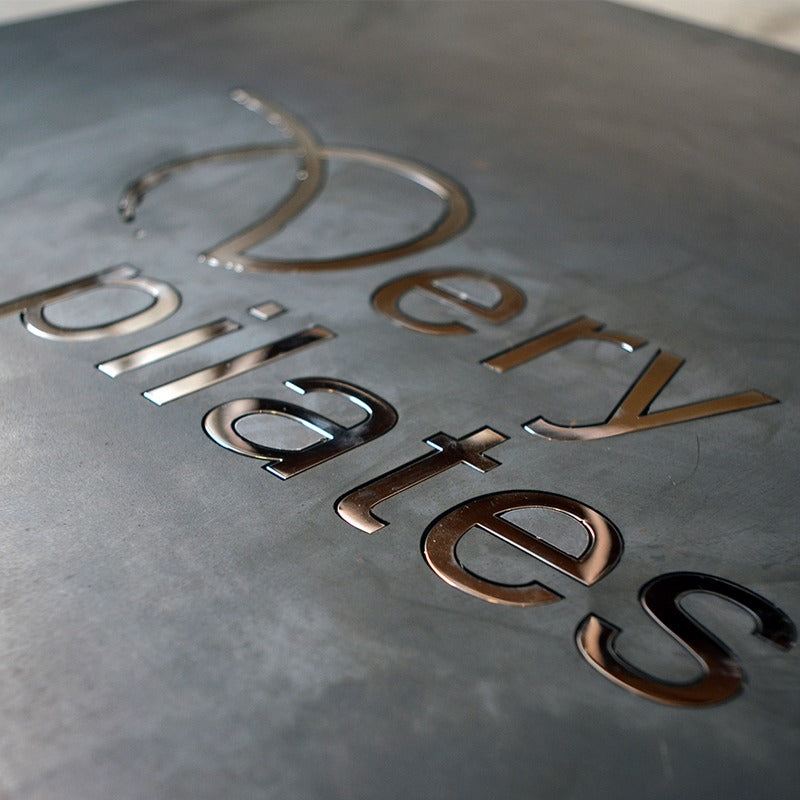 Industrial Custom Iron Sign – Cutout Metal Logo for Café, Hotel & Studio
