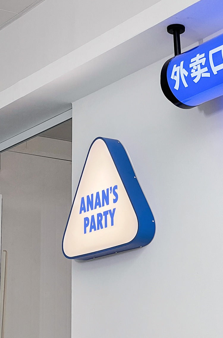 Creative Venue Sign | Triangular Acrylic – Sleek LED-Backlit Look