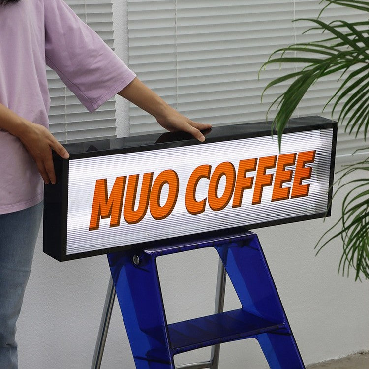 Storefront Lightbox | Wave Pattern Acrylic – LED Backlighting Contemporary Look