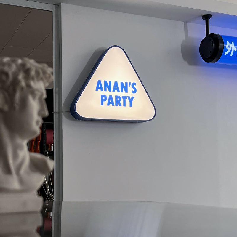 Creative Venue Sign | Triangular Acrylic – Sleek LED-Backlit Look