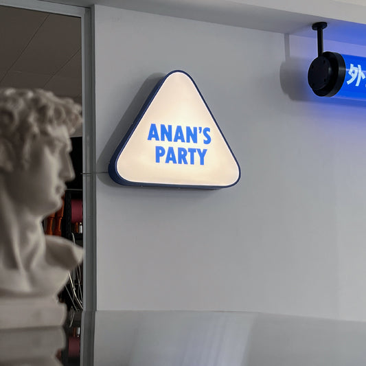 Creative Venue Sign | Triangular Acrylic – Sleek LED-Backlit Look