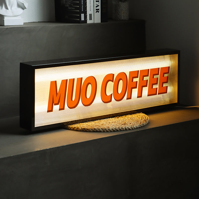 Fluted Acrylic LED Lightbox with Stainless Steel Frame - Rechargeable ...