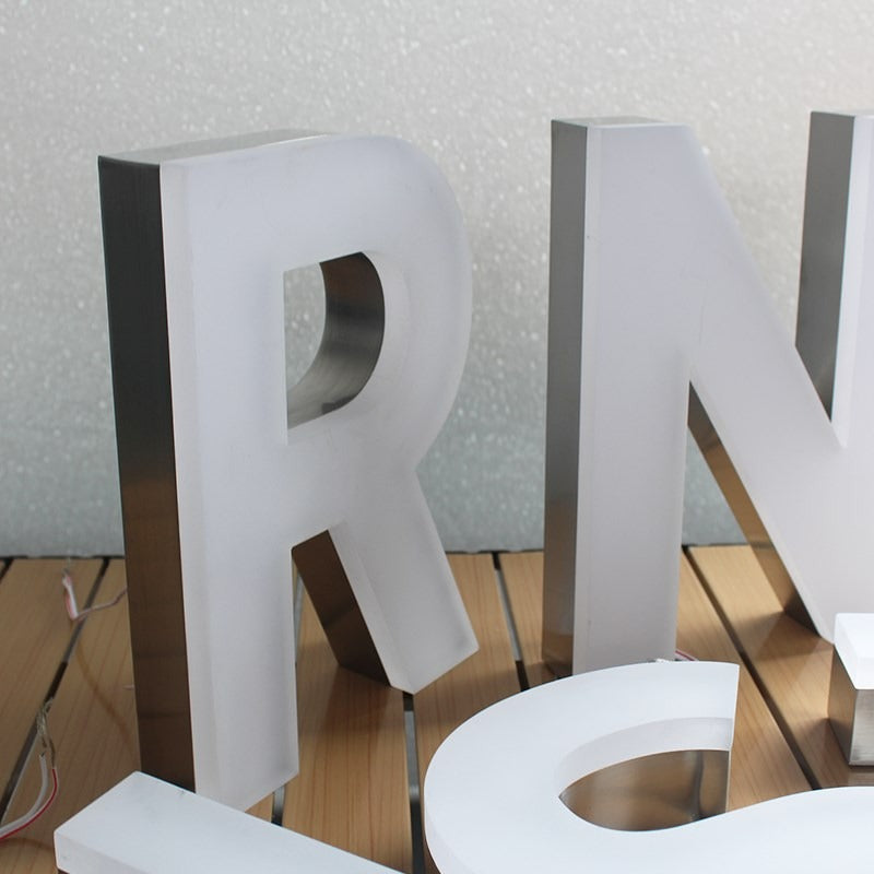 Custom 3D Letters | Acrylic & Stainless Steel – Sandblasted Matte Style