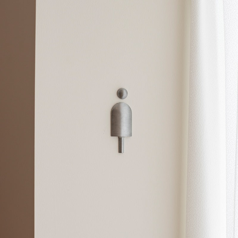 Sculpted Toilet Icon｜Brass - Sleek Design